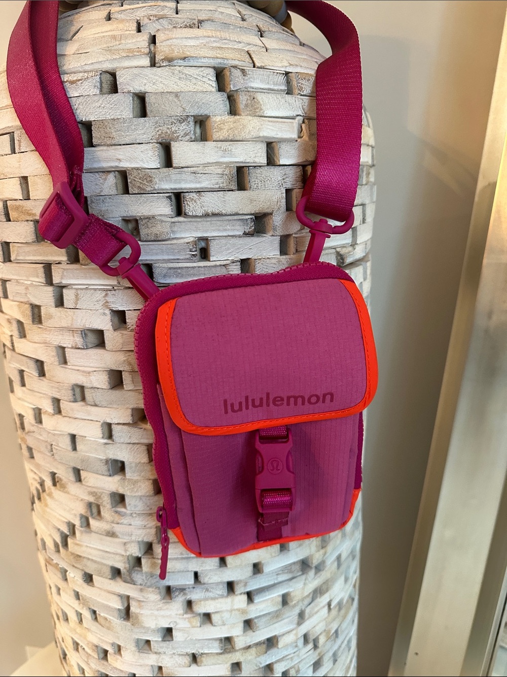lululemon athletica Magenta Crossbody Pouch with Orange Trim